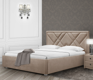 Кровать с мягким изголовьем Сидней 160 с подъемным механизмом, микровелюр