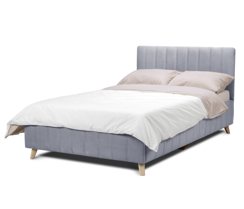 Двуспальные, Кровать с мягким изголовьем Монако 140, микровелюр