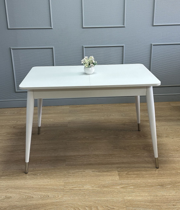 Обеденные столы, Стол Kenner K1100 раздвижной, стекло белое сатин