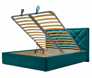 Кровать с мягким изголовьем Сидней 140 с подъемным механизмом, микровелюр