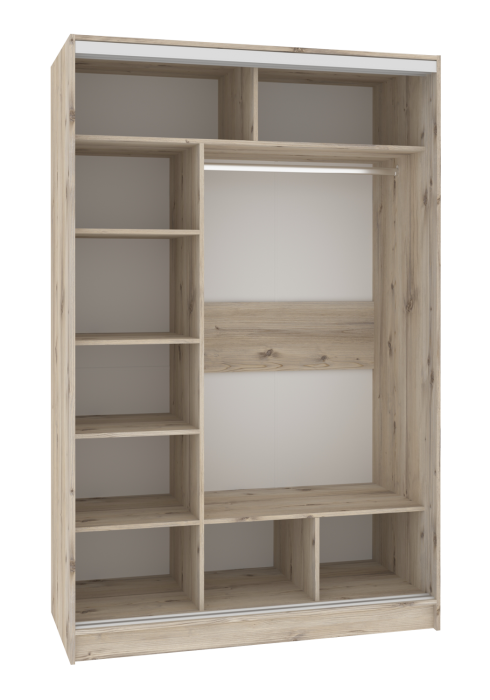 Шкафы-купе 2-х дверные, Шкаф-купе 2-дв  Strike 1350 зеркало/лдсп  (в2105*ш1350*г595)