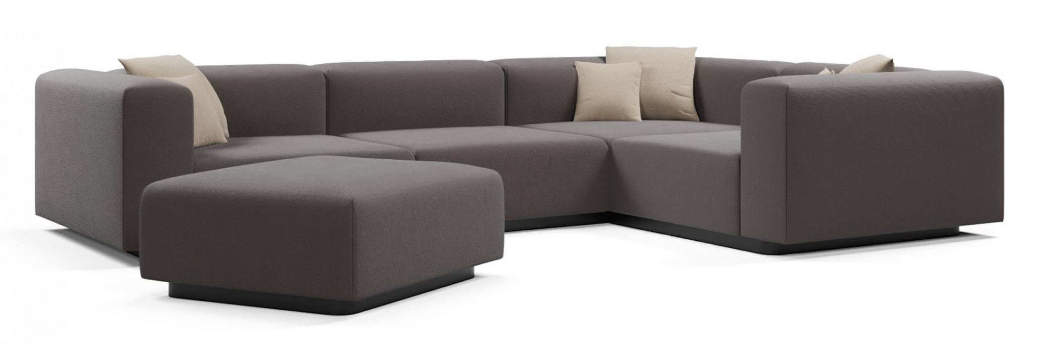 Диваны угловые в гостиную, Диван угловой модульный нераскладной Наполи 3, велюр