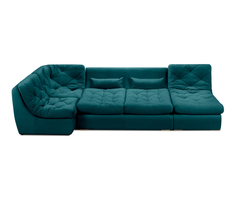 Диваны угловые в гостиную, Диван модульный Борнео со спальным местоп П-образный, велюр