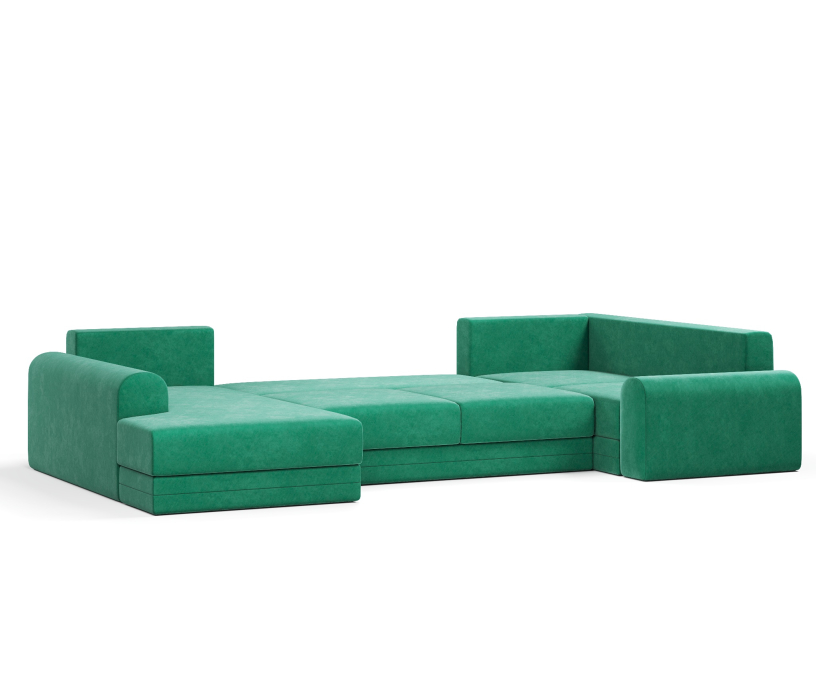 Диваны угловые в гостиную, Угловой диван Модерно П-образный, велюр