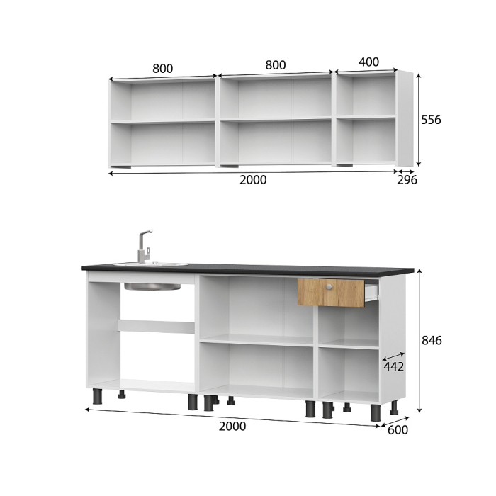 Кухонные гарнитуры, Кухонный гарнитур КГ 1 2.0 м