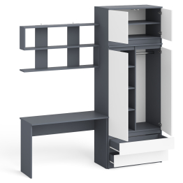 Рабочий стол Мори МСП-1200 с навесной полкой и шкафом с антресолью