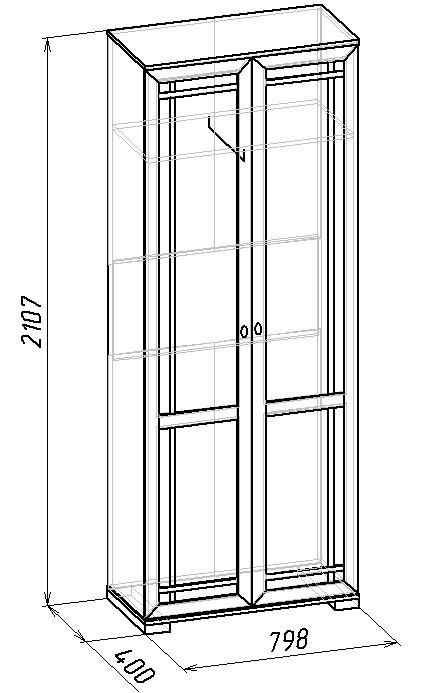 Шкафы двухстворчатые, Шкаф двухдверный для одежды Sherlock 11