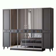 Шкафы распашные, Шкаф в спальню 6-ти дверный (золото)