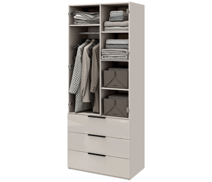 Шкафы распашные, Шкаф 2-х дверный с полками и ящиками, 90 см Люкс