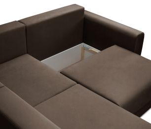 Диван угловой Мэдисон Лонг со спальным местом, микровелюр