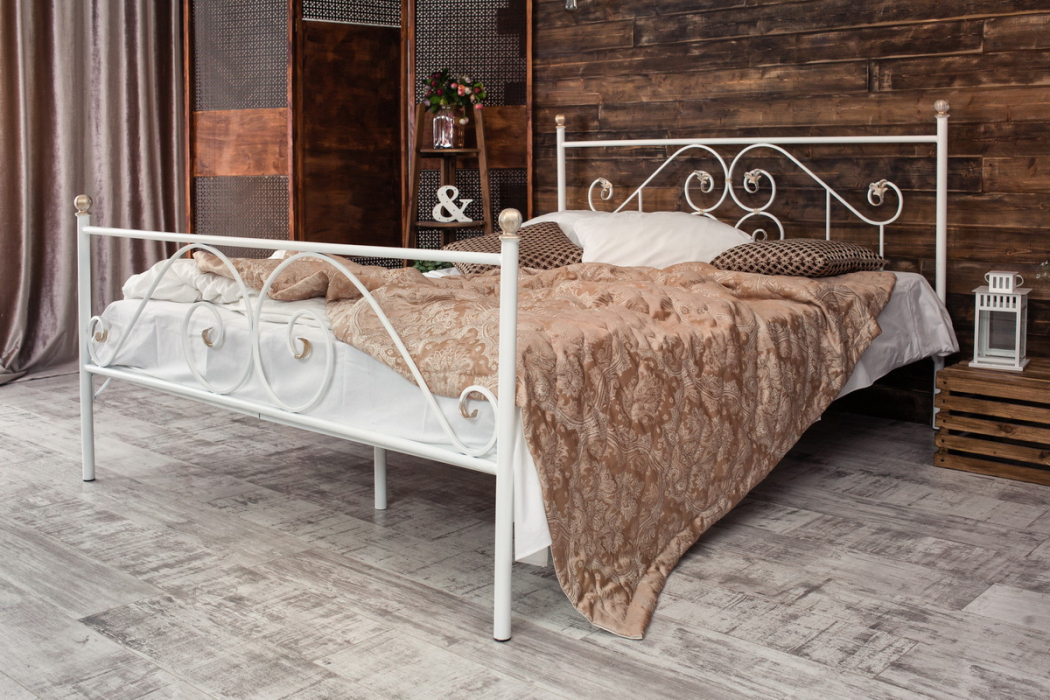 Кованые кровати, Кованая кровать Камелия 1.4 с двумя спинками