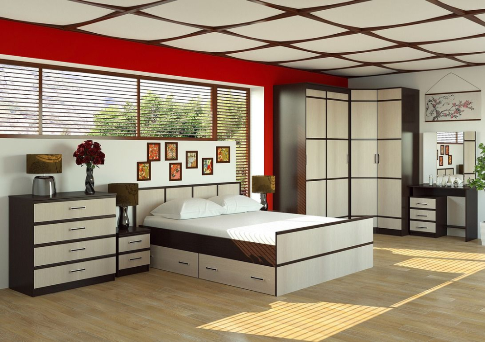 Спальные гарнитуры, Спальня Сакура Компоновка 1