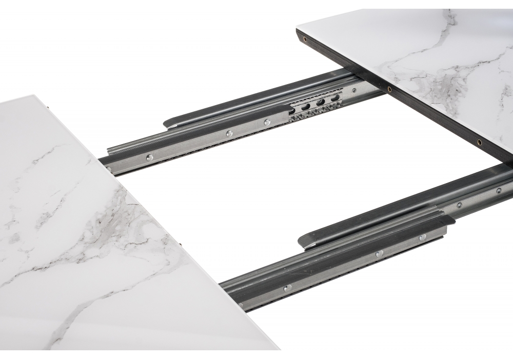 Обеденные столы, Стол Эмма (вставка стекло / черный / черная шагрень)