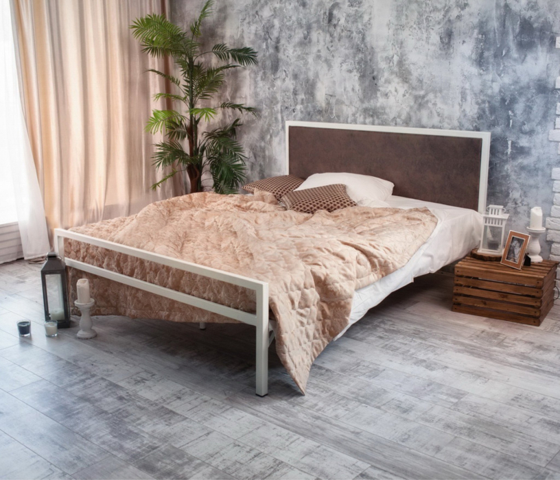 Кровати 90 см, Кровать в стиле лофт Лоренцо 0.9 (Белый)