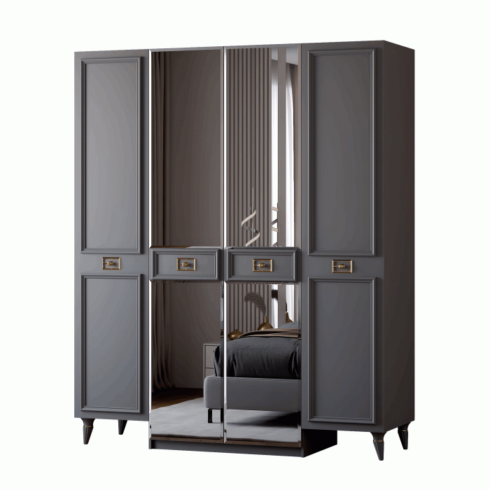 Шкафы распашные, Шкаф в спальню 4х дверный Валенсия (золото)