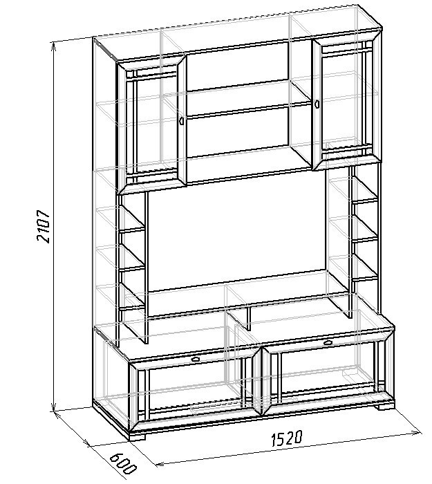 Стенки для гостиной, Шкаф МЦН Sherlock 1, орех