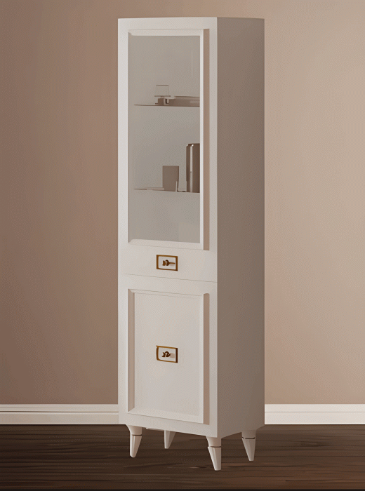 Шкафы пеналы, Шкаф Валенсия однодверный распашной, правый (золото)