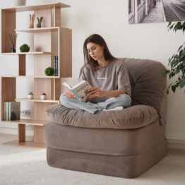 Бескаркасное кресло-кровать Клиффорд 900*950мм  велюр