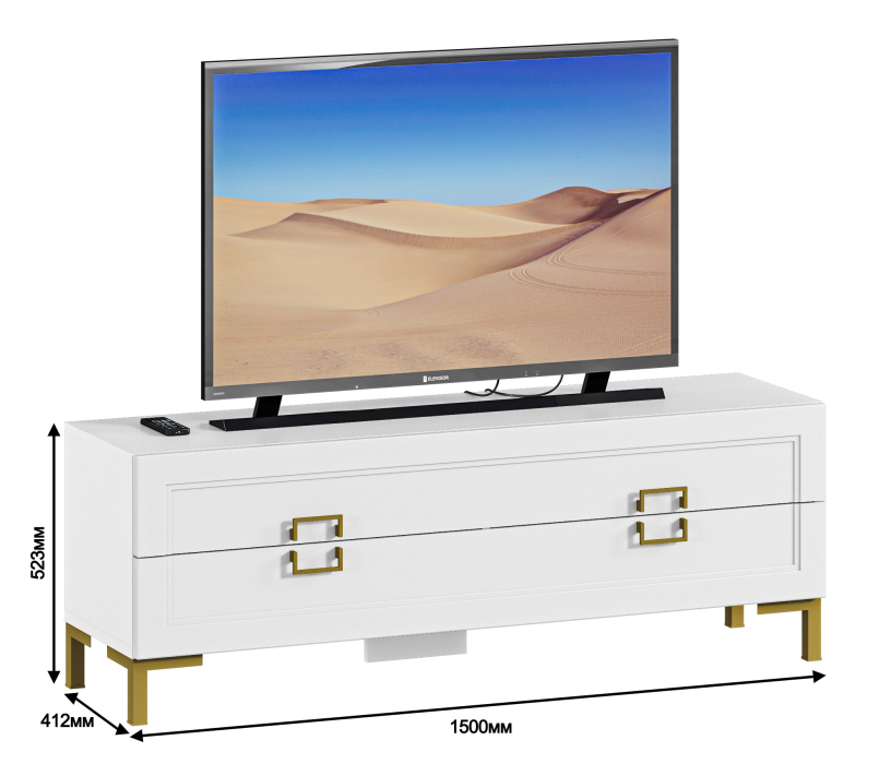 Стенки для гостиной, Комплект для гостиной с витринами Ассоль, Белый