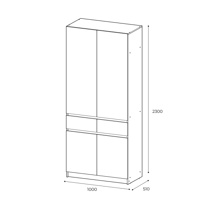 Шкафы двухстворчатые, Шкаф распашной Стоуби ШК-1000 дуб крафт /графит