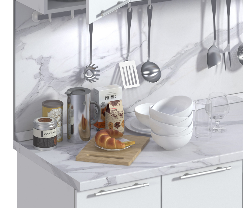 Стеновые панели/Фартуки, ПанельСт 6*2440*600 Гранит белый матовый 3027