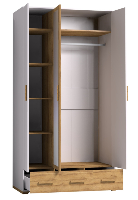 Шкафы двухстворчатые, Шкаф для одежды и белья Айрис 444, дуб