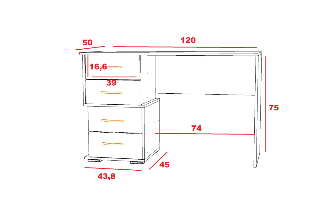 Детские столы, Стол письменный Сити-2 Ясень шимо 
