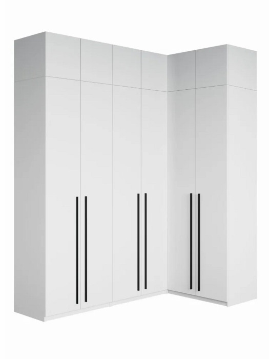 Шкафы, Угловой шкаф для одежды распашной с ящиками и антресолью, София, 2600х2100х1300мм