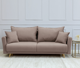 Диван кровать прямой со спальным местом "Мия", микровелюр