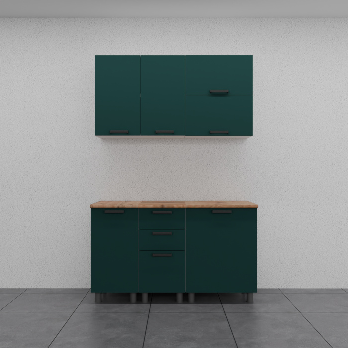 Кухонные гарнитуры, МК Аленушка 1,4м с ящ. Лаванда 