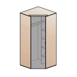 Шкаф Шаде ШК-2910, черный ясень, санторини белый
