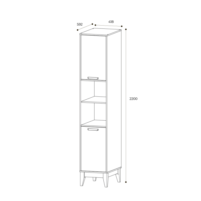 Стеллажи, Пенал Скандика ПН-14