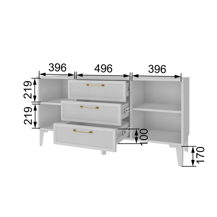 Стенки для гостиной, Гостиная модульная Толедо. Белый. Комплект 1