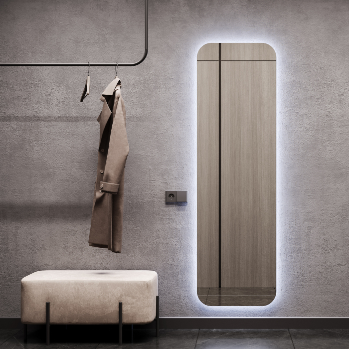 Зеркала в спальню, Зеркало с подсветкой GENGLASS KUVINO NF LED L, с проводом