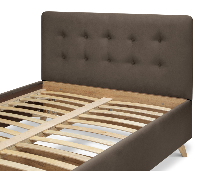 Односпальные, Кровать с мягким изголовьем Адель 0,9, микровелюр