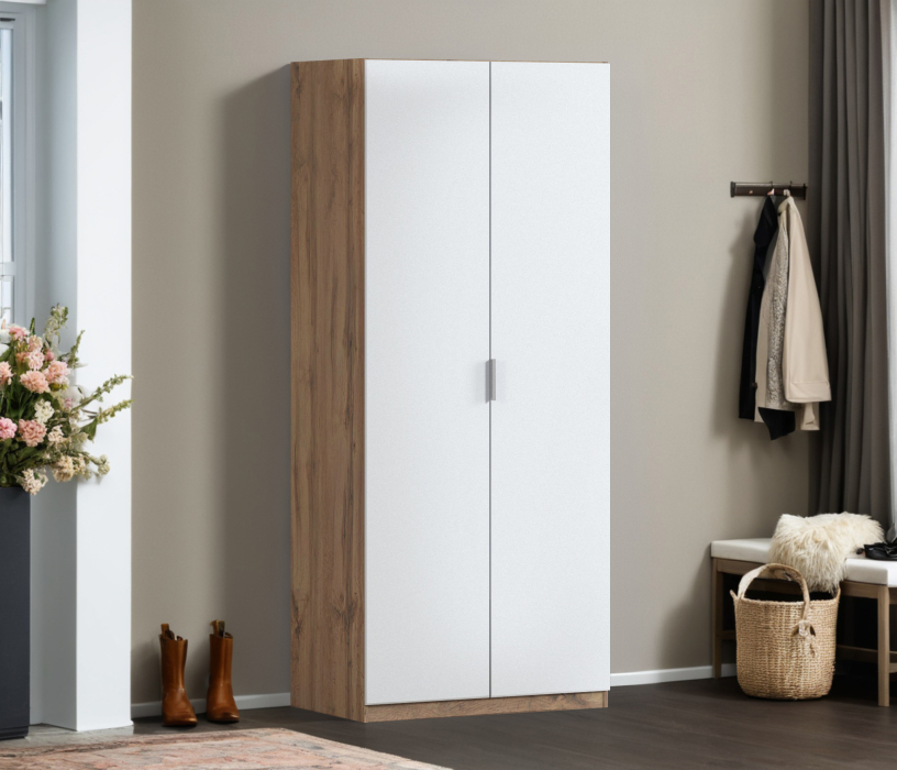 В спальню, Шкаф двухдверный Макс 1000 мм, вариант №1 (ЛДСП, корпус дуб вотан)