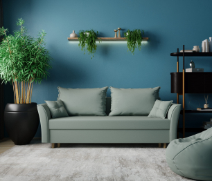 Прямой диван Наоми,еврокнижка,велюр