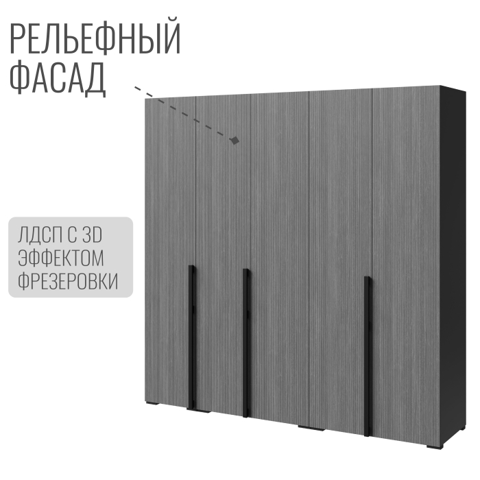 Шкафы распашные, Шкаф Болонья в спальню 5-дверный