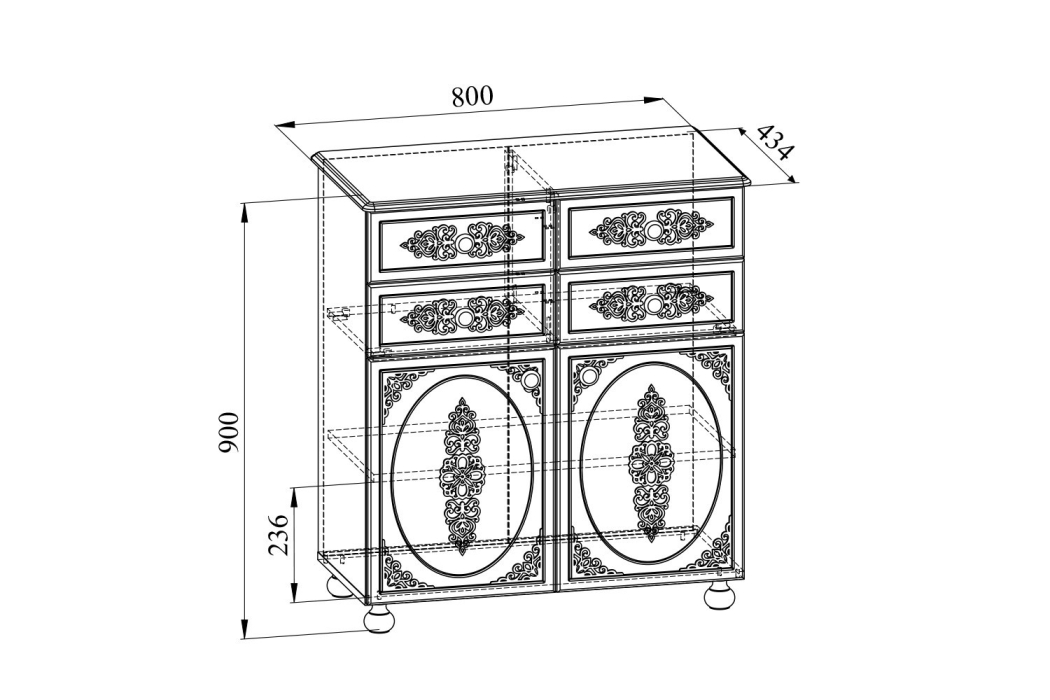 Комоды, Тумба комбинированная Ассоль плюс АС-18