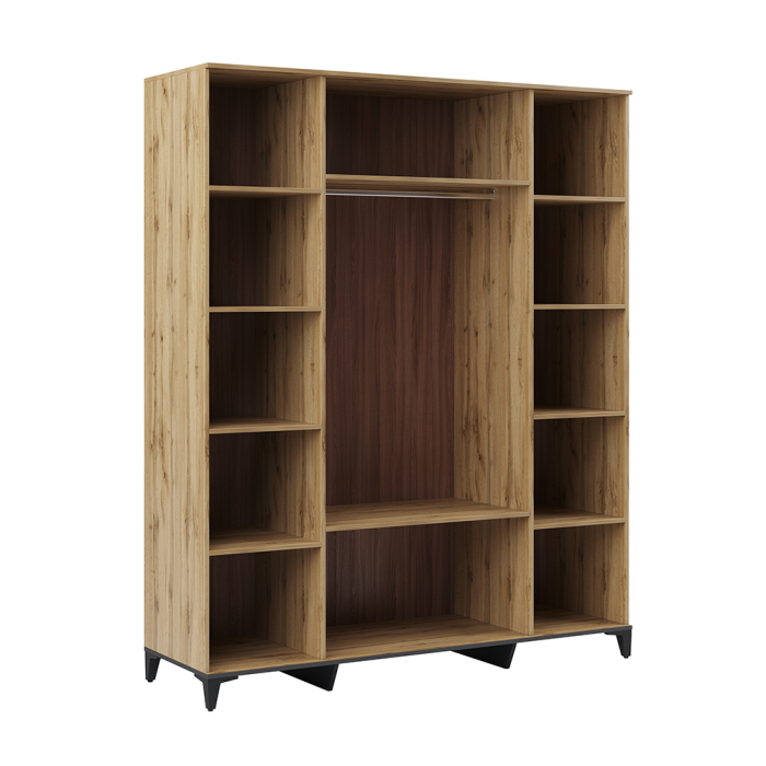 Для одежды, Шкаф 4-х дверный с ящиками и зеркалом Дюна