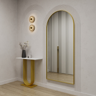 Журнальные столики, Стол консольный с металлическим подстольем ARFEO (Золотой) 80*35*80