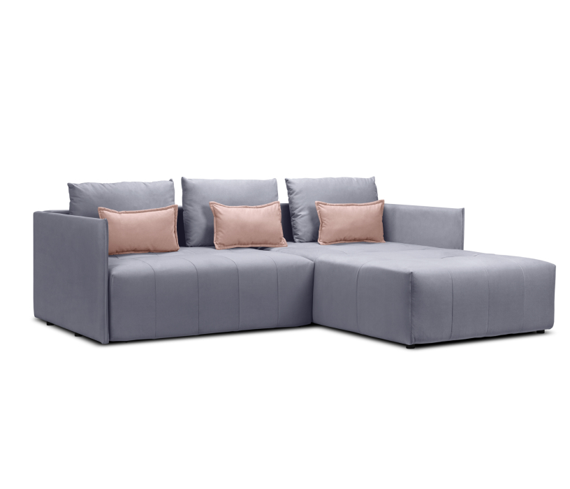 Диваны угловые в гостиную, Диван еврокнижка угловой Чилетти, микровелюр