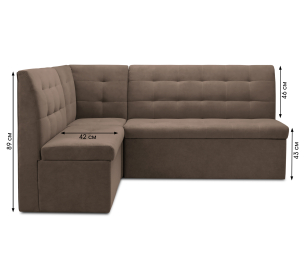 Диван кухонный угловой Омега, микровелюр