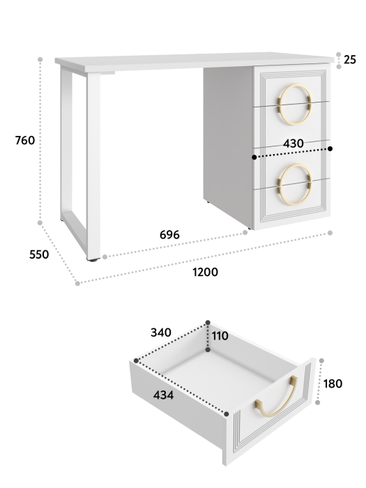 Прямые компьютерные столы, Стол Оливия ОЛ-10