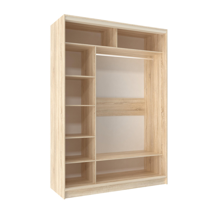 Шкафы-купе 2-х дверные, Шкаф-купе 2-дв  Домашний 1600 зеркало/лдсп  (в2295*ш1600*г595)