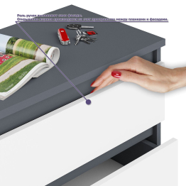Комод на десять выдвижных ящиков Мори с книжной полкой и компьютерным столом МС-6 левый