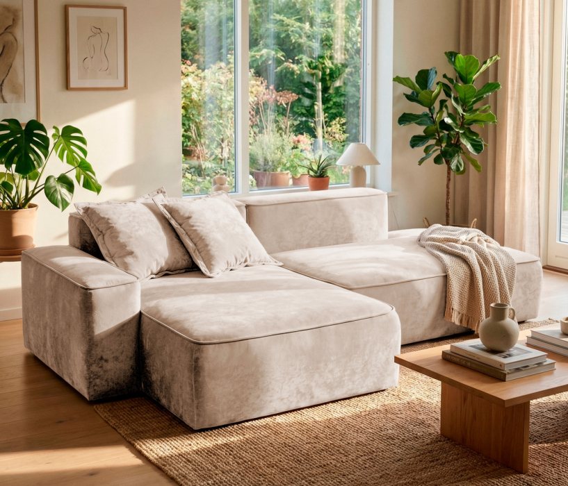 Диваны еврокнижки, Диван угловой "Бали"со спальным местом, микровелюр