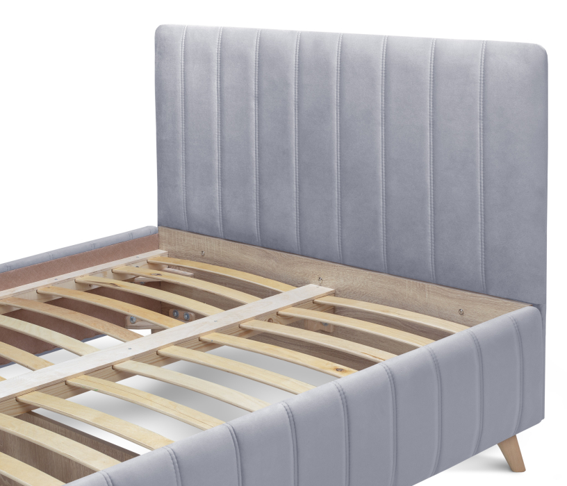 Двуспальные, Кровать с мягким изголовьем Монако 140, микровелюр