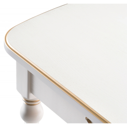 Стол деревянный Бевье молочный/золото