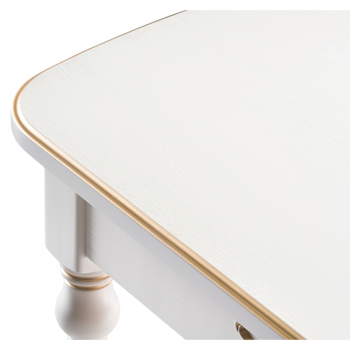 Обеденные столы, Стол деревянный Бевье молочный/золото